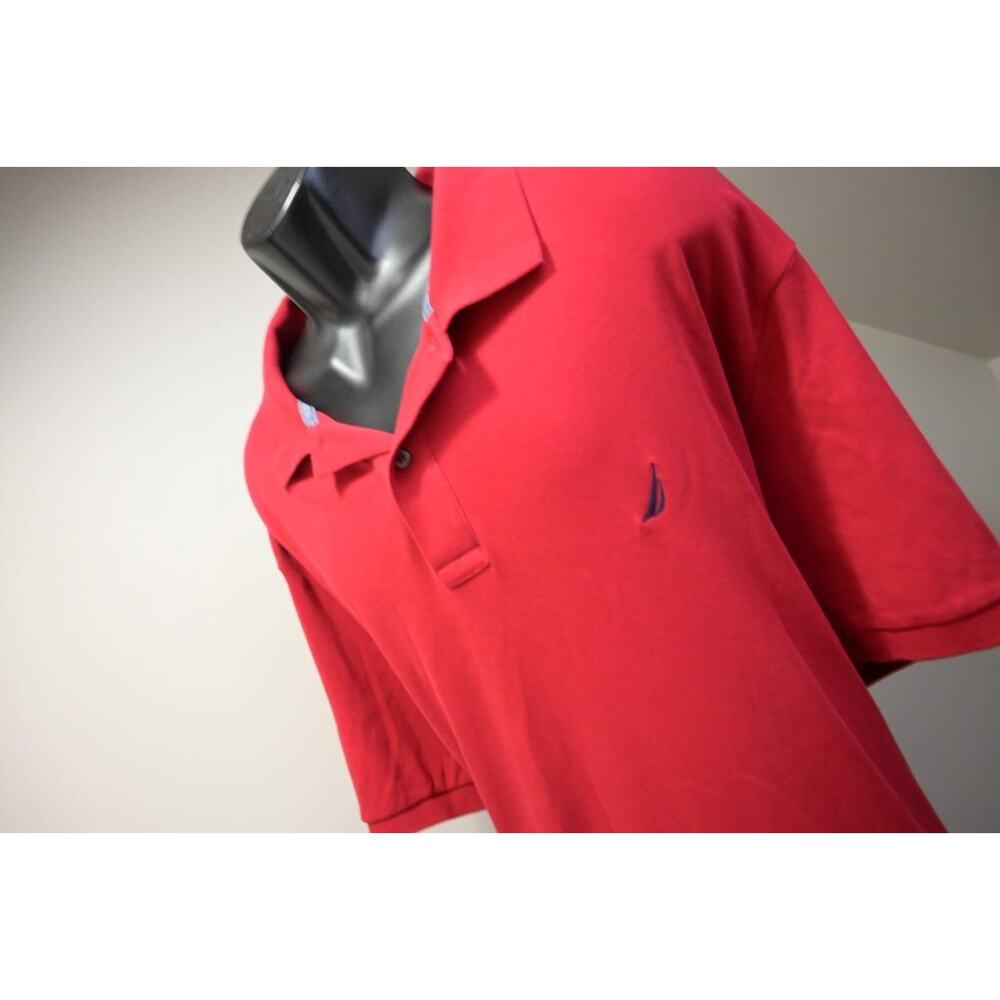 Nautica Golf Polo Shirt Red Short Sleeve Casual Mens Size 3XL